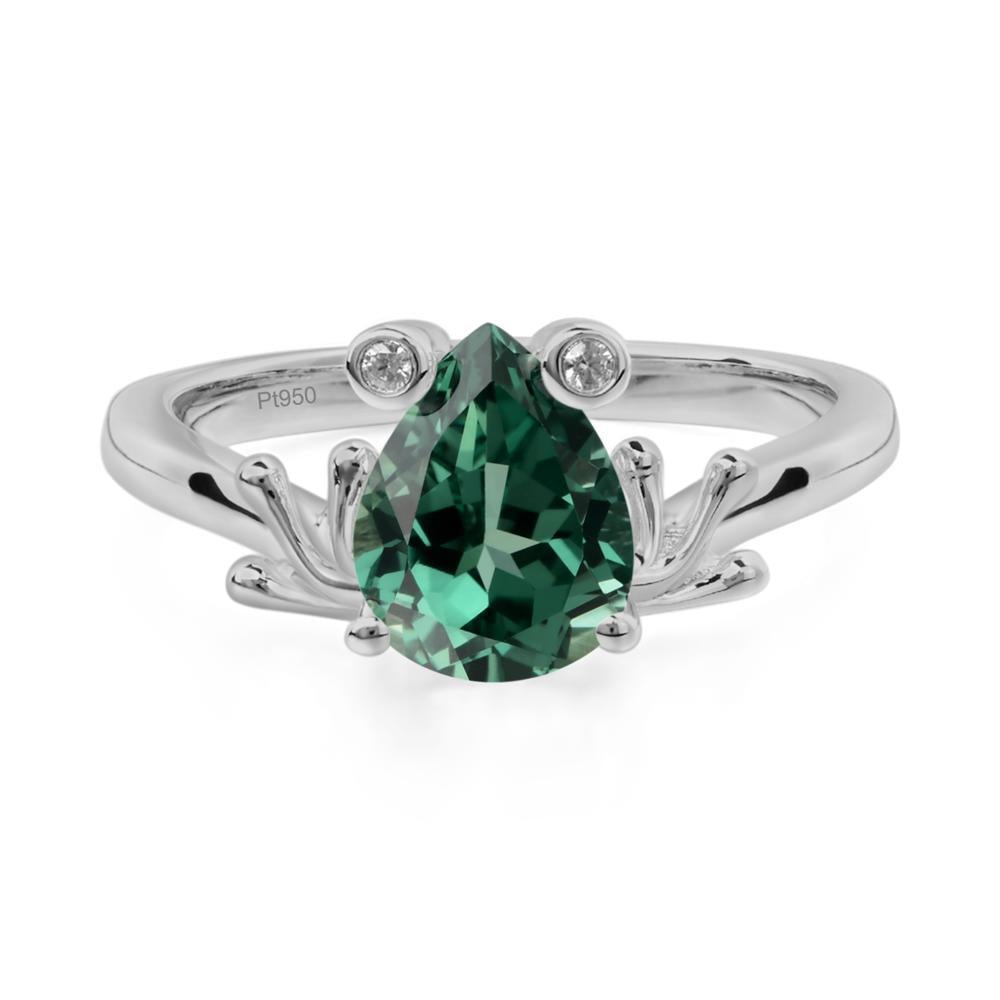 Green Sapphire Frog Ring - LUO Jewelry #metal_platinum