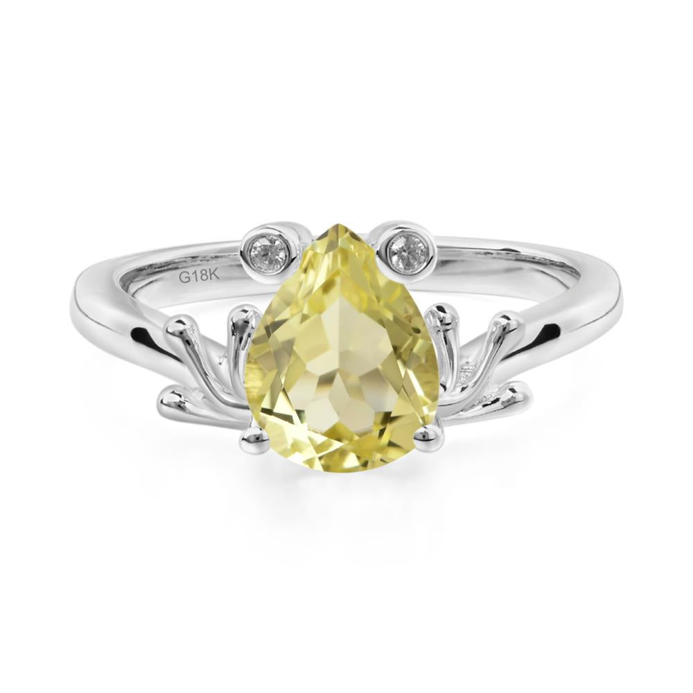 Lemon Quartz Frog Promise Ring - LUO Jewelry #metal_18k white gold