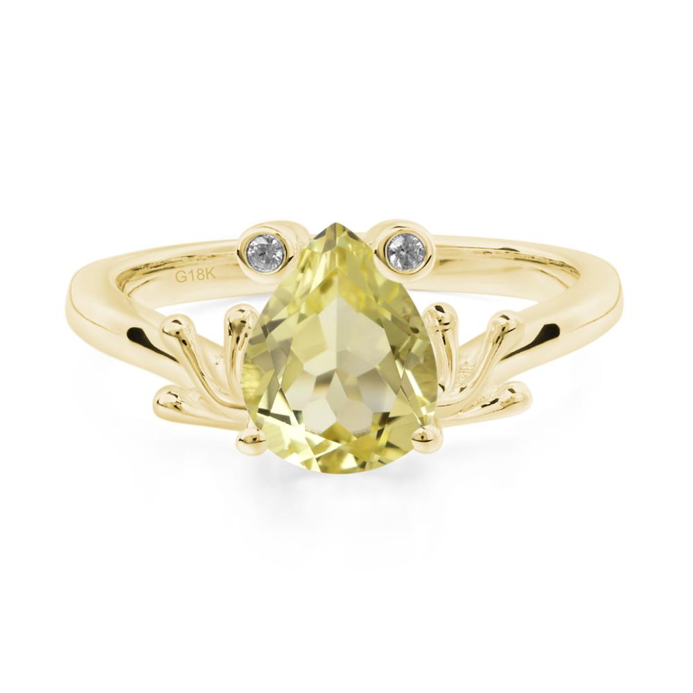Lemon Quartz Frog Promise Ring - LUO Jewelry #metal_18k yellow gold