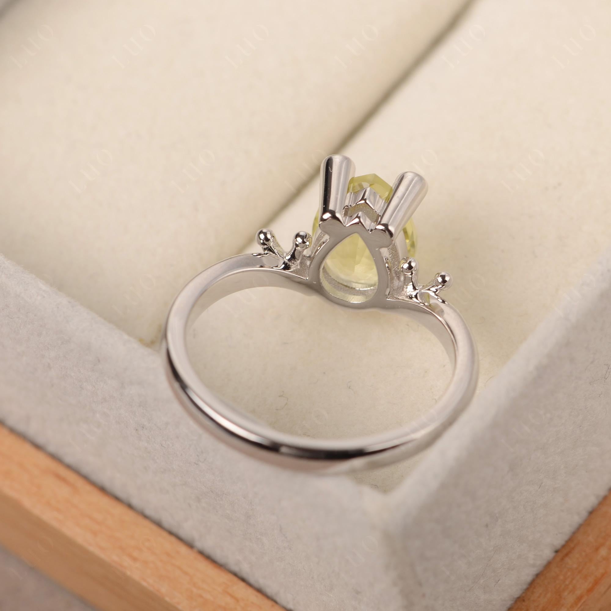 Lemon Quartz Frog Promise Ring - LUO Jewelry