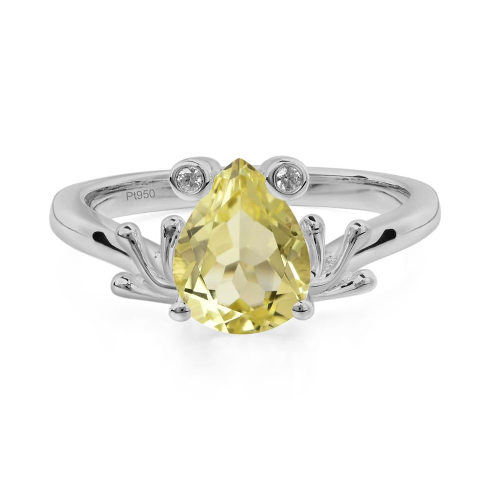 Lemon Quartz Frog Promise Ring - LUO Jewelry #metal_platinum