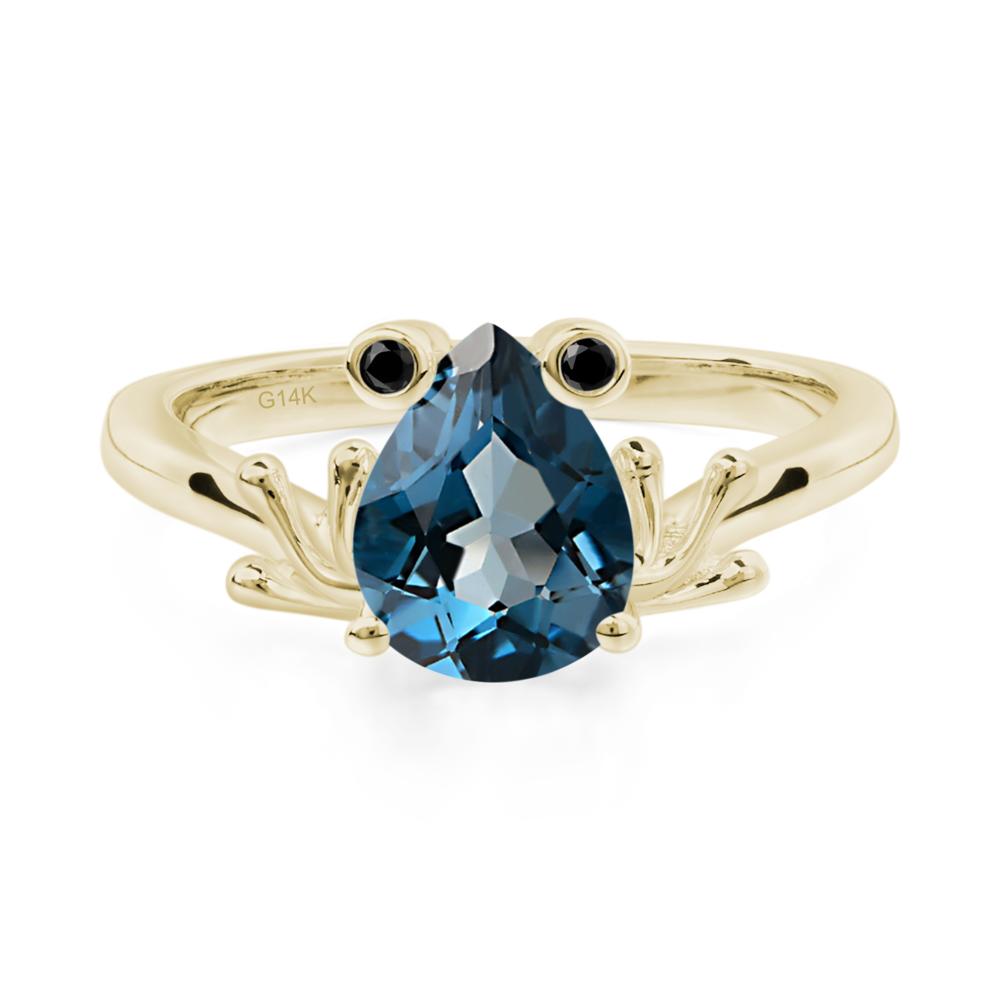 London Blue Topaz Frog Engagement Ring - LUO Jewelry #metal_14k yellow gold