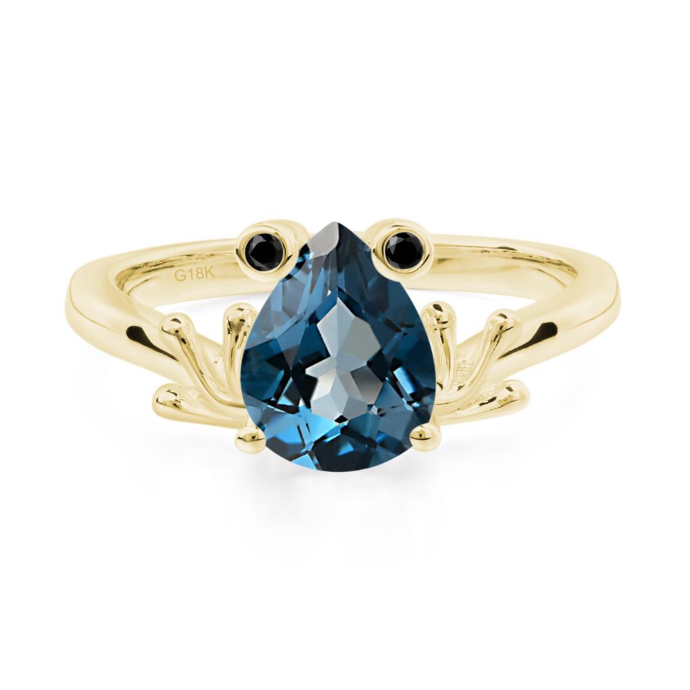London Blue Topaz Frog Engagement Ring - LUO Jewelry #metal_18k yellow gold