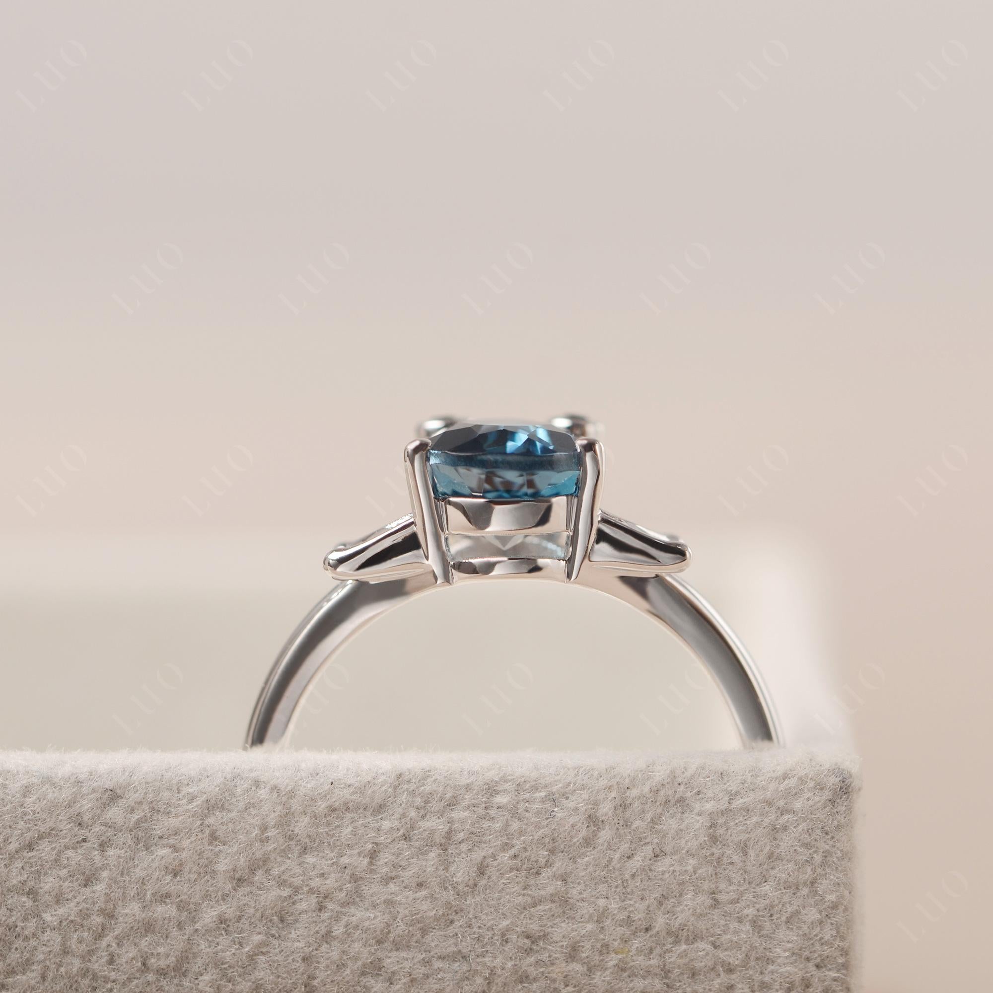 London Blue Topaz Frog Engagement Ring - LUO Jewelry