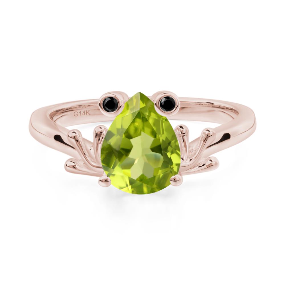 Peridot Frog Promise Ring - LUO Jewelry #metal_14k rose gold