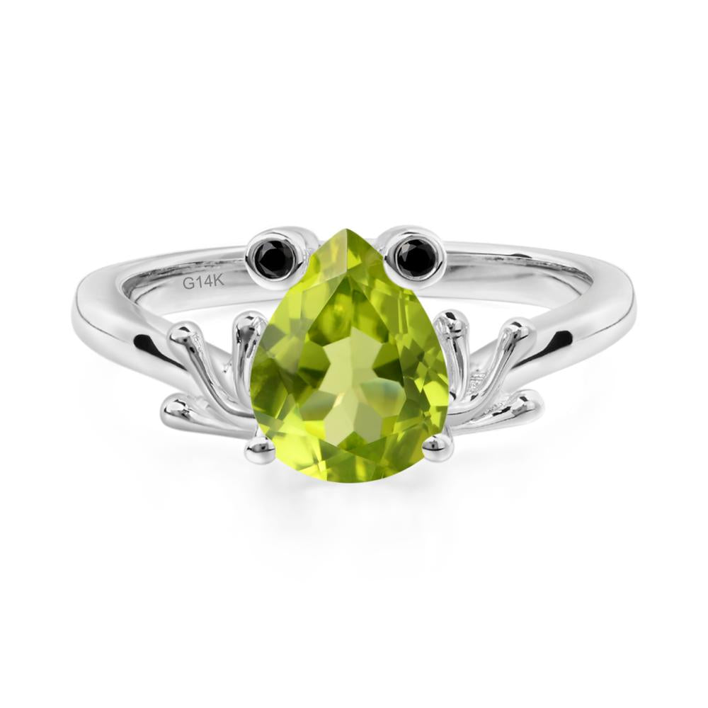 Peridot Frog Promise Ring - LUO Jewelry #metal_14k white gold