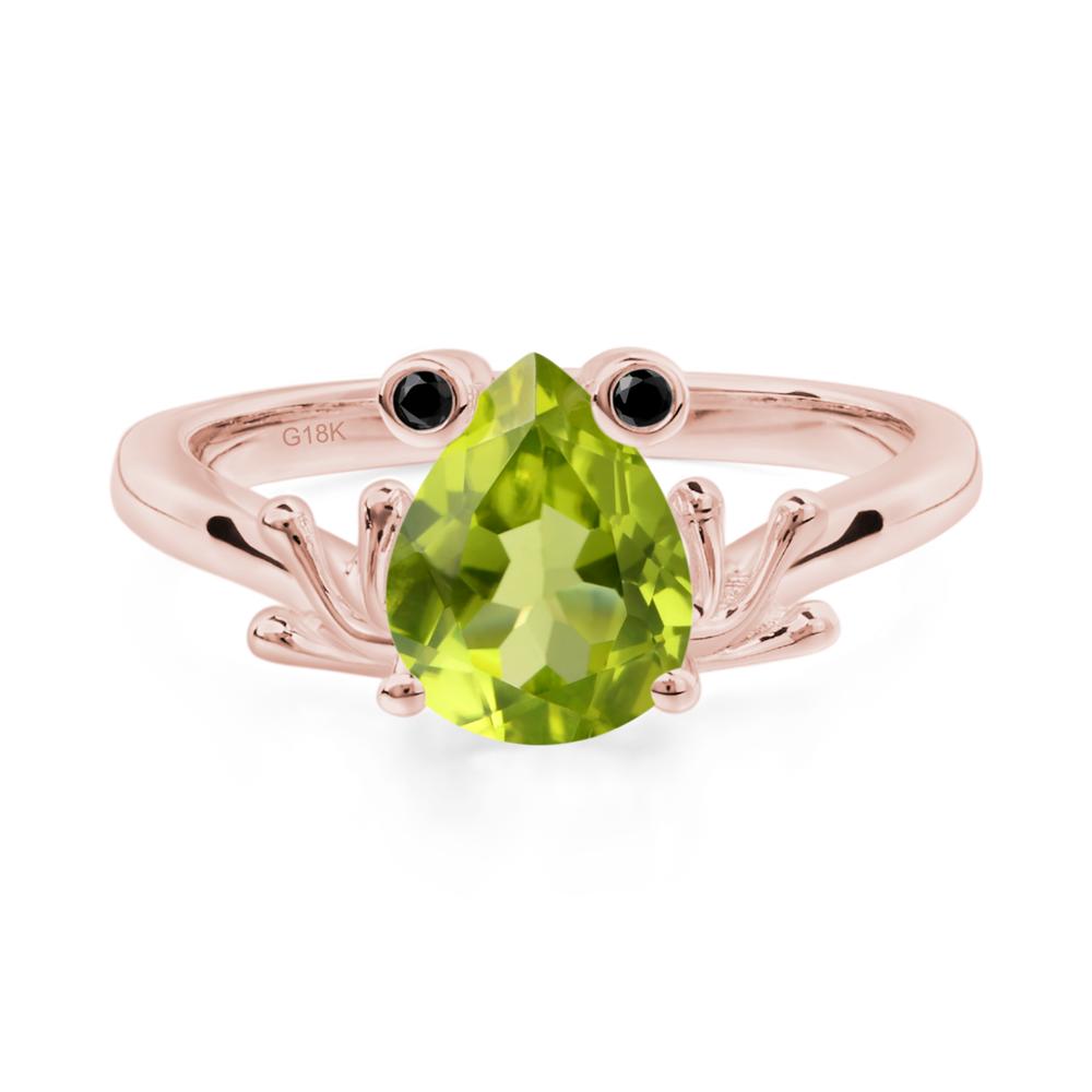 Peridot Frog Promise Ring - LUO Jewelry #metal_18k rose gold