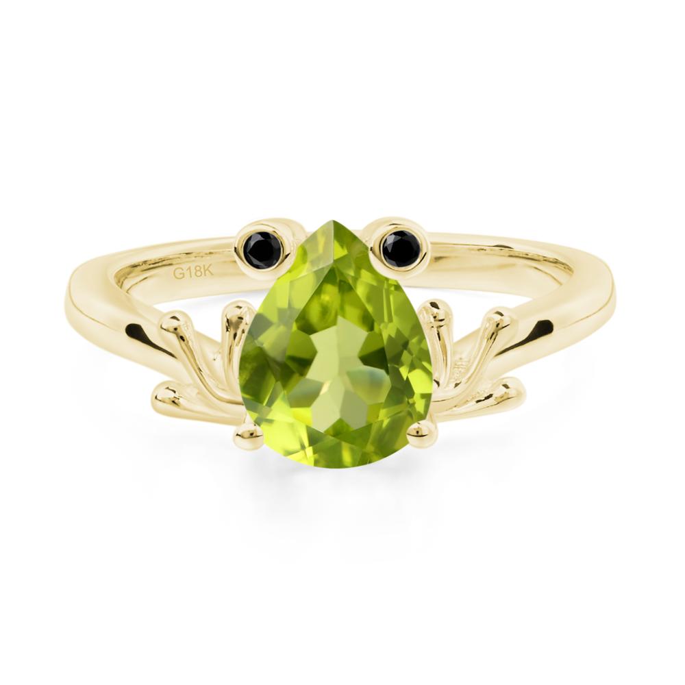 Peridot Frog Promise Ring - LUO Jewelry #metal_18k yellow gold