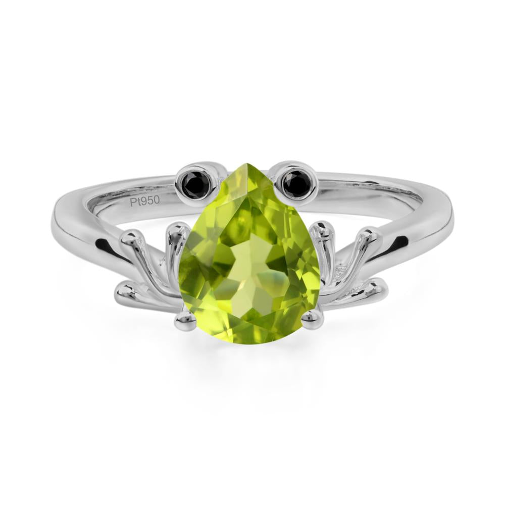 Peridot Frog Promise Ring - LUO Jewelry #metal_platinum