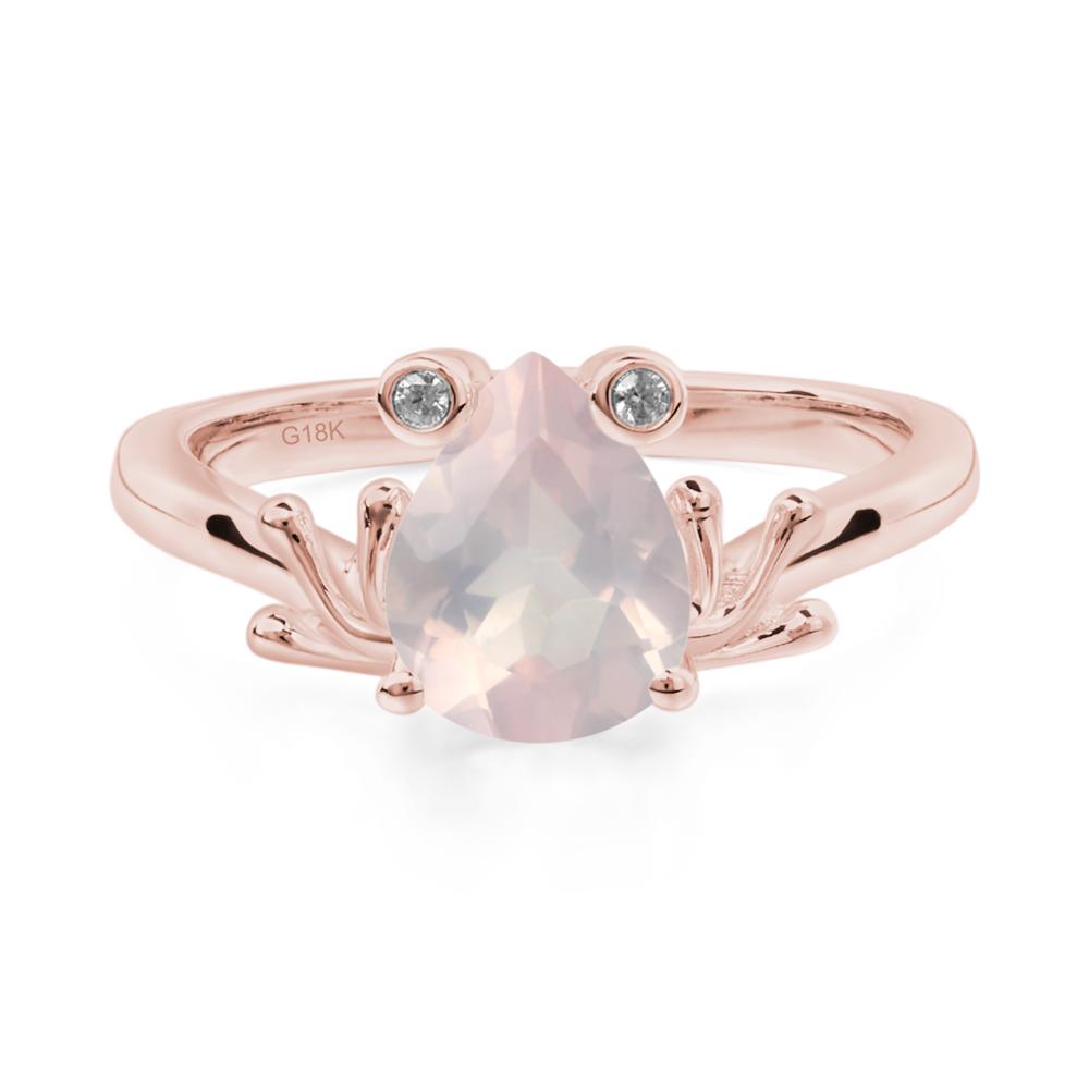 Rose Quartz Frog Engagement Ring - LUO Jewelry #metal_18k rose gold