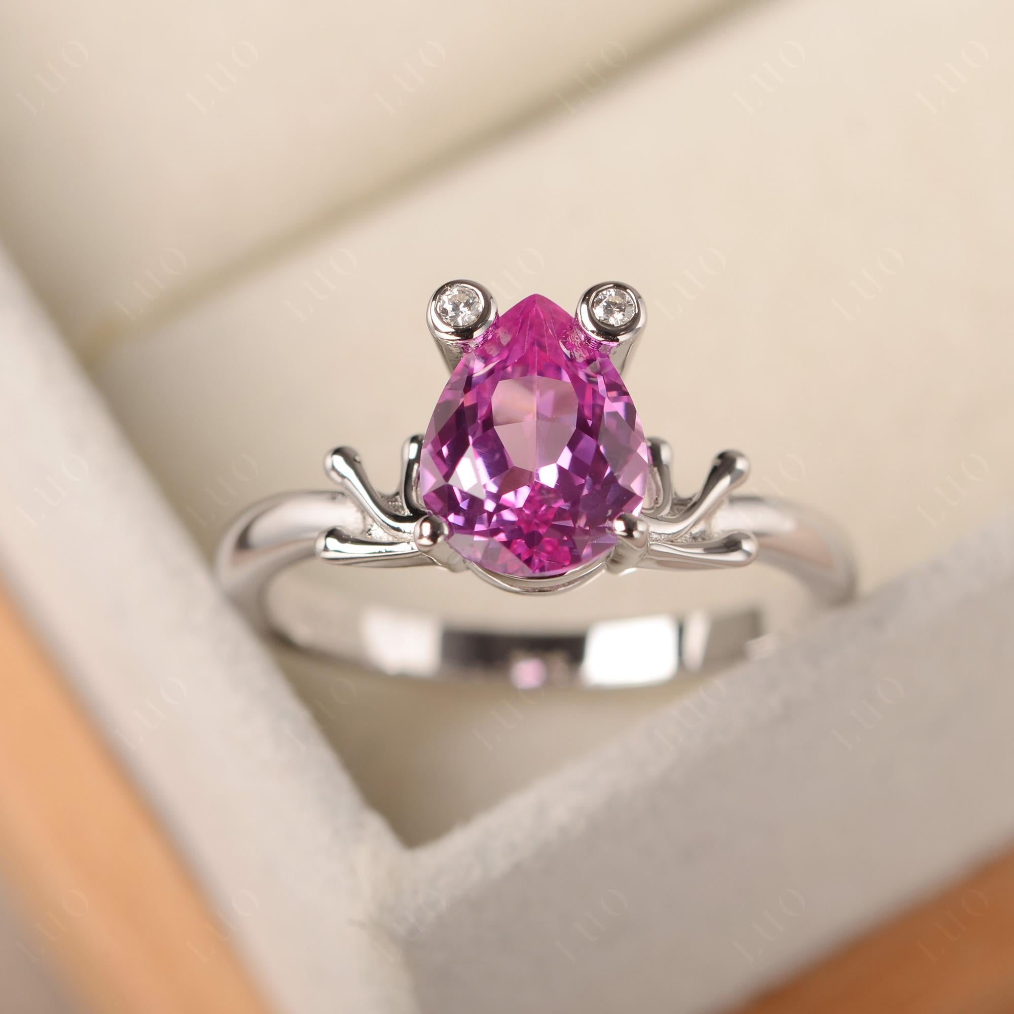 Pink Sapphire Frog Ring - LUO Jewelry