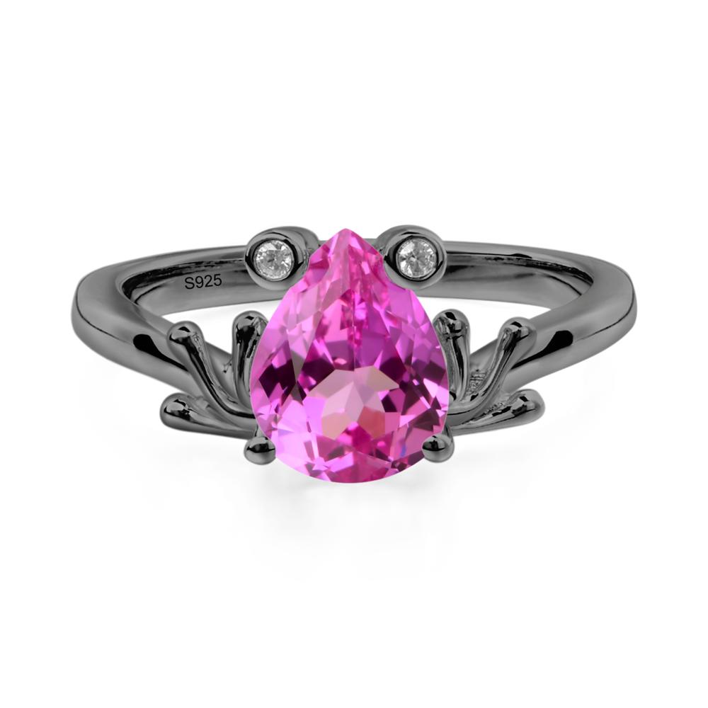 Pink Sapphire Frog Ring - LUO Jewelry #metal_black finish sterling silver