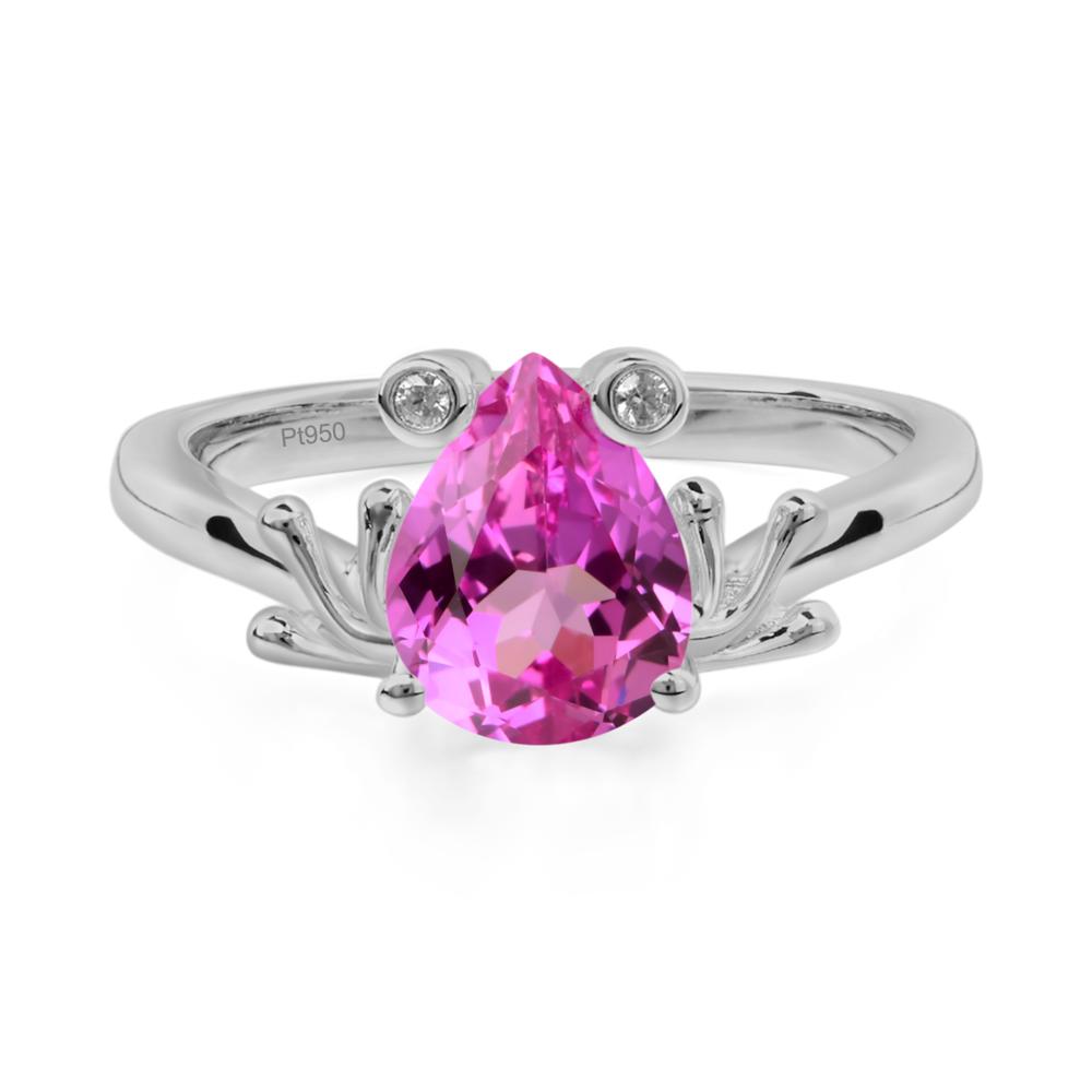 Pink Sapphire Frog Ring - LUO Jewelry #metal_platinum