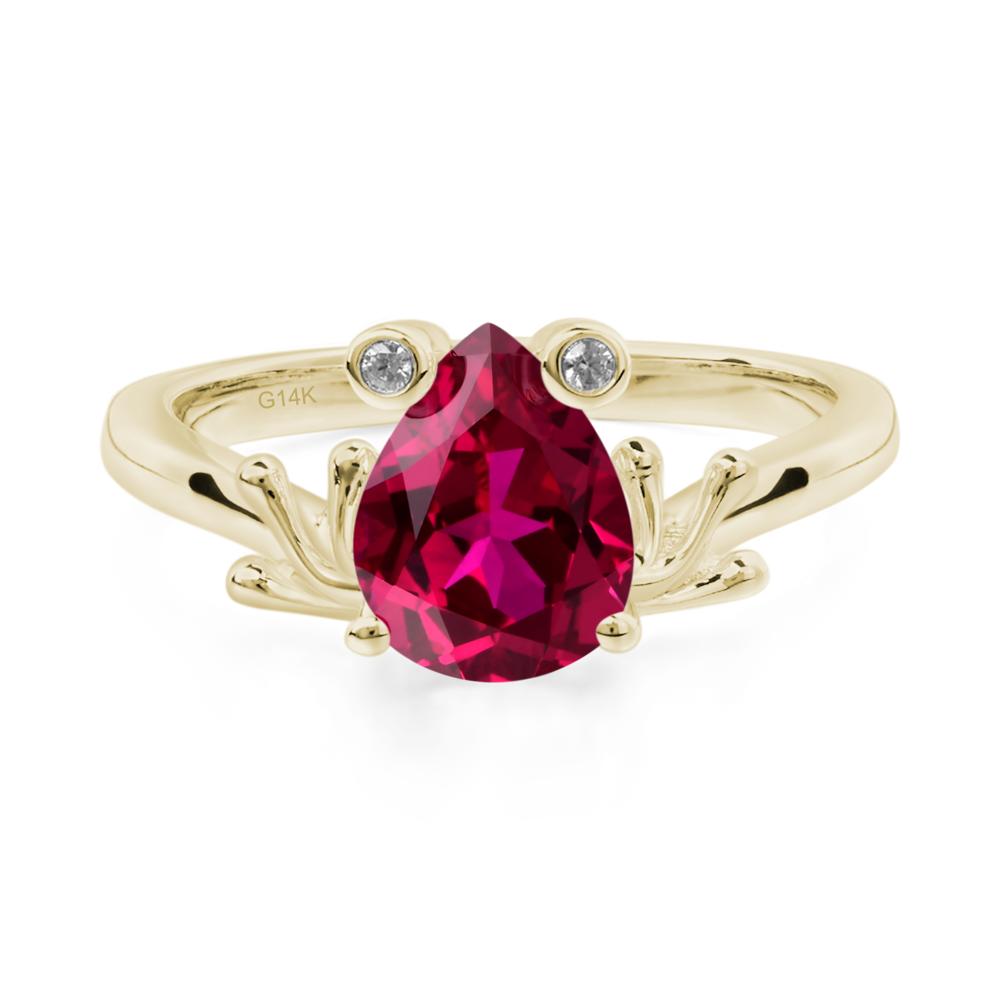 Ruby Frog Promise Ring - LUO Jewelry #metal_14k yellow gold