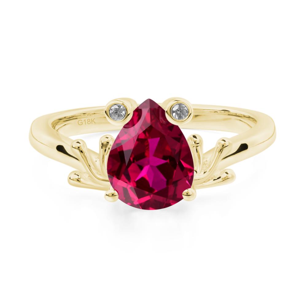Ruby Frog Promise Ring - LUO Jewelry #metal_18k yellow gold