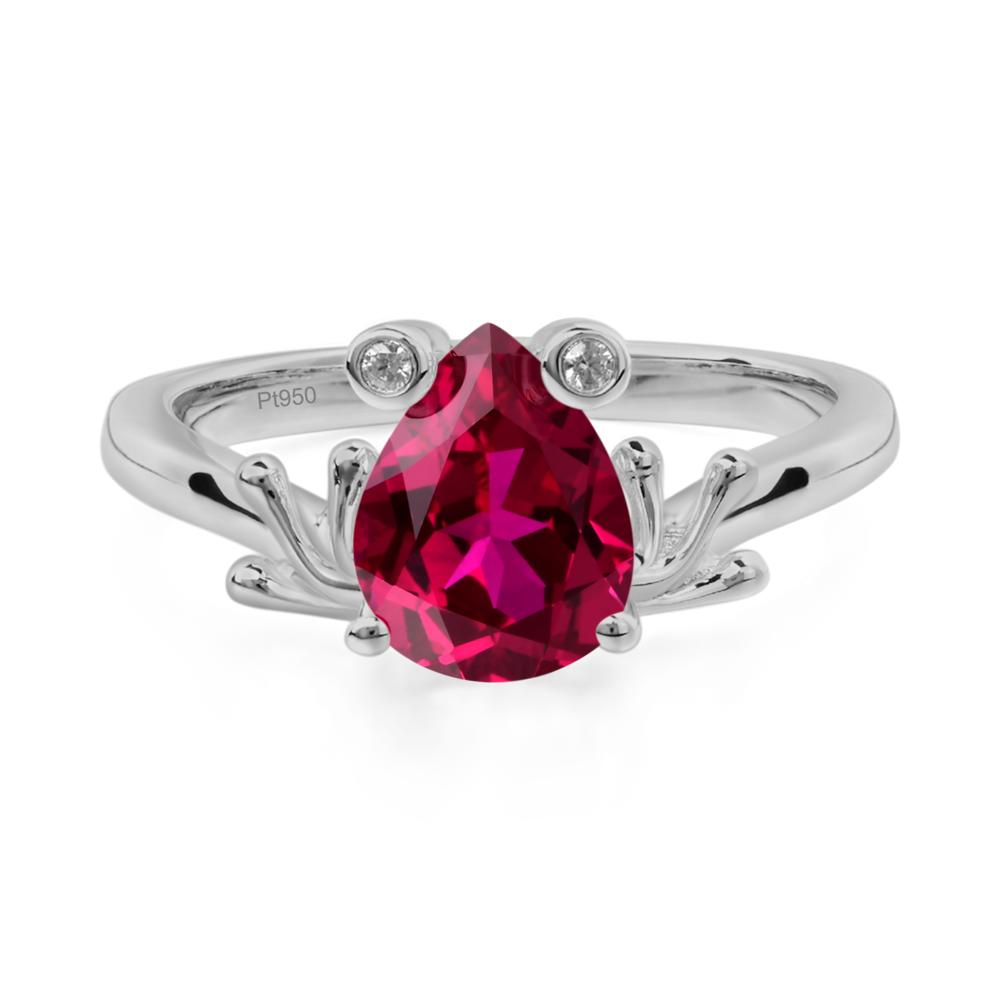Ruby Frog Promise Ring - LUO Jewelry #metal_platinum