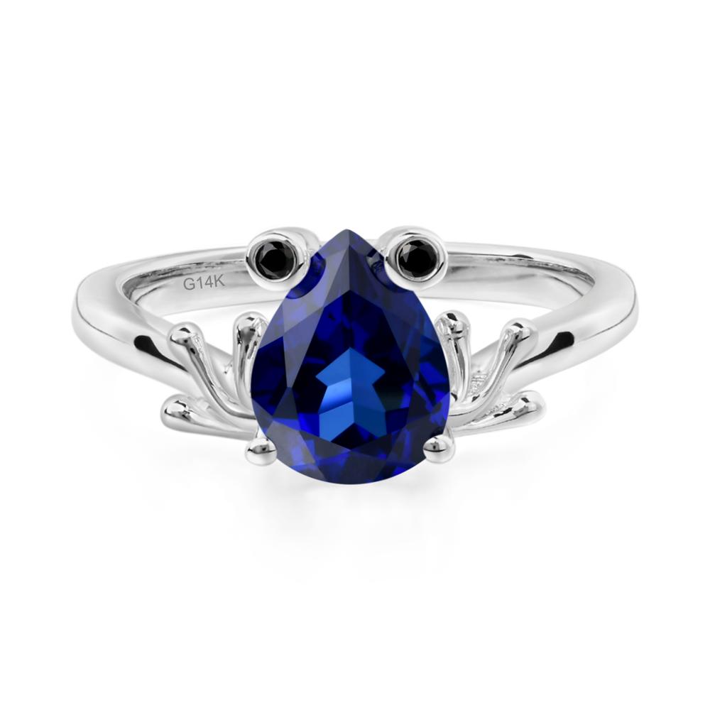 Sapphire Frog Engagement Ring - LUO Jewelry #metal_14k white gold