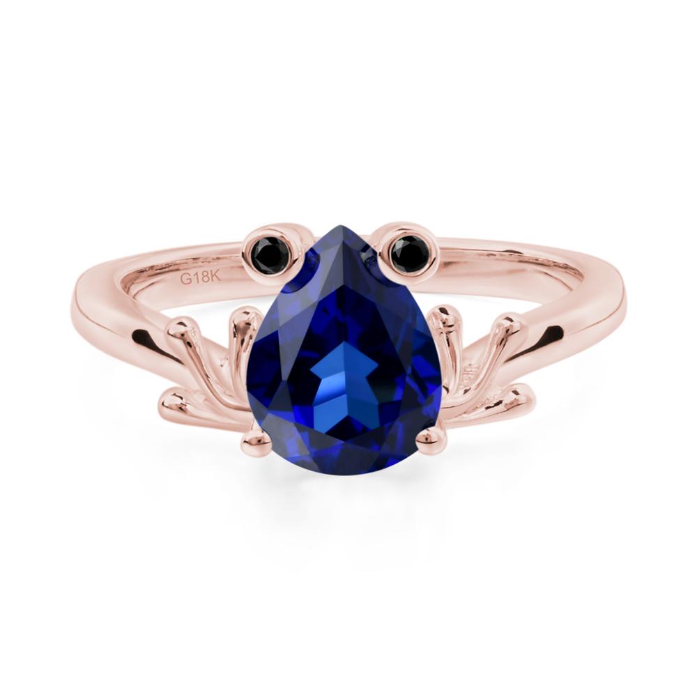 Sapphire Frog Engagement Ring - LUO Jewelry #metal_18k rose gold