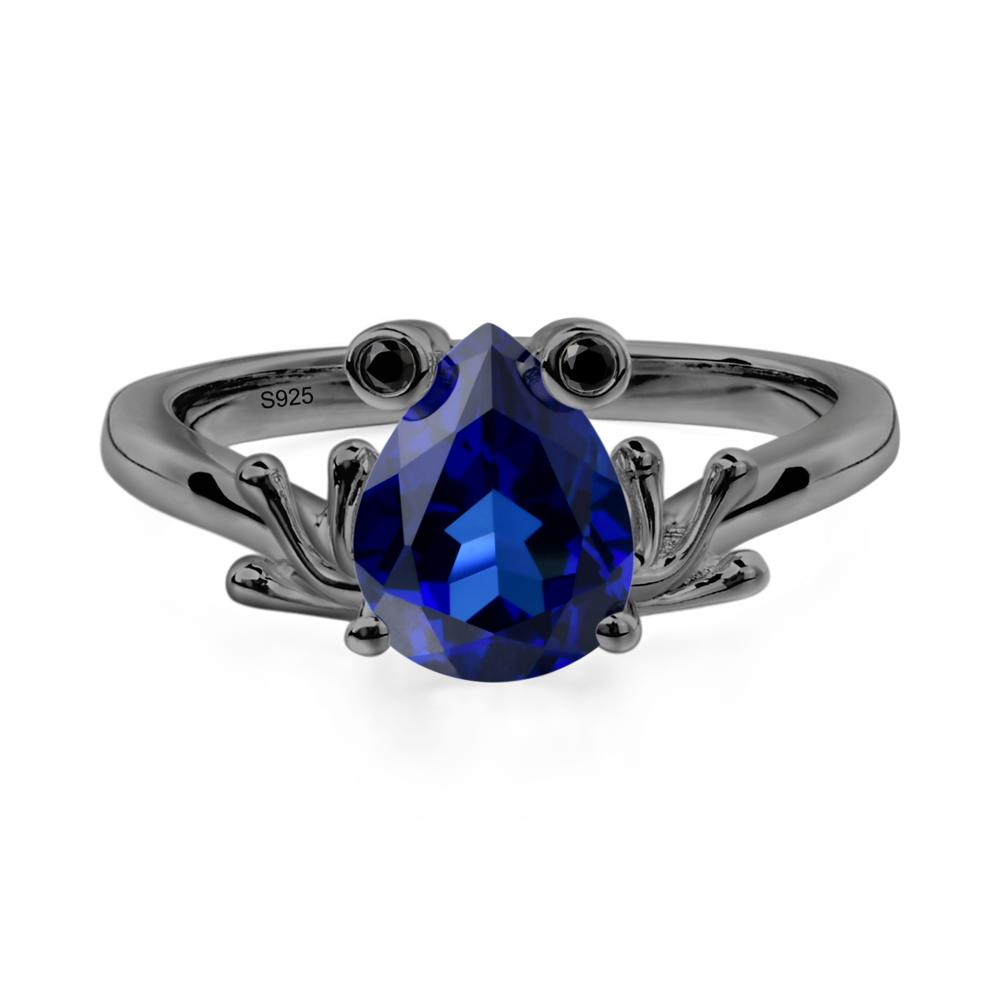 Sapphire Frog Engagement Ring - LUO Jewelry #metal_black finish sterling silver