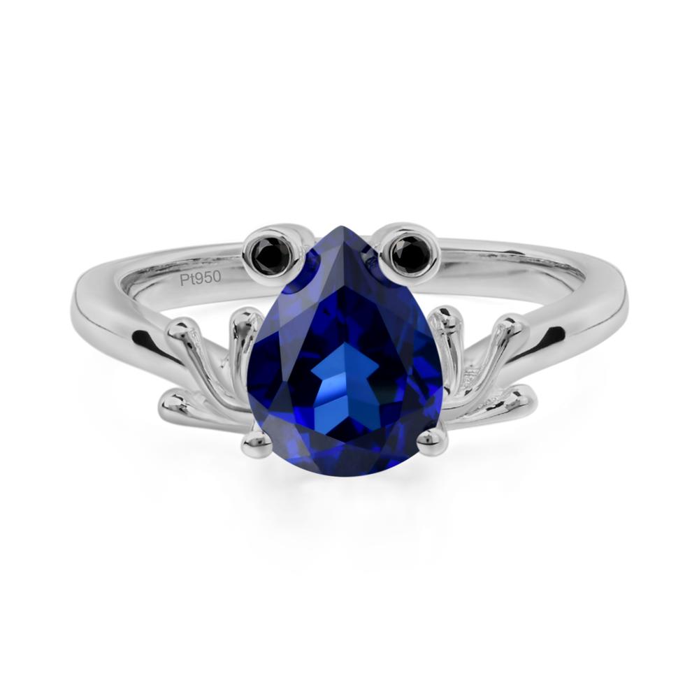 Sapphire Frog Engagement Ring - LUO Jewelry #metal_platinum