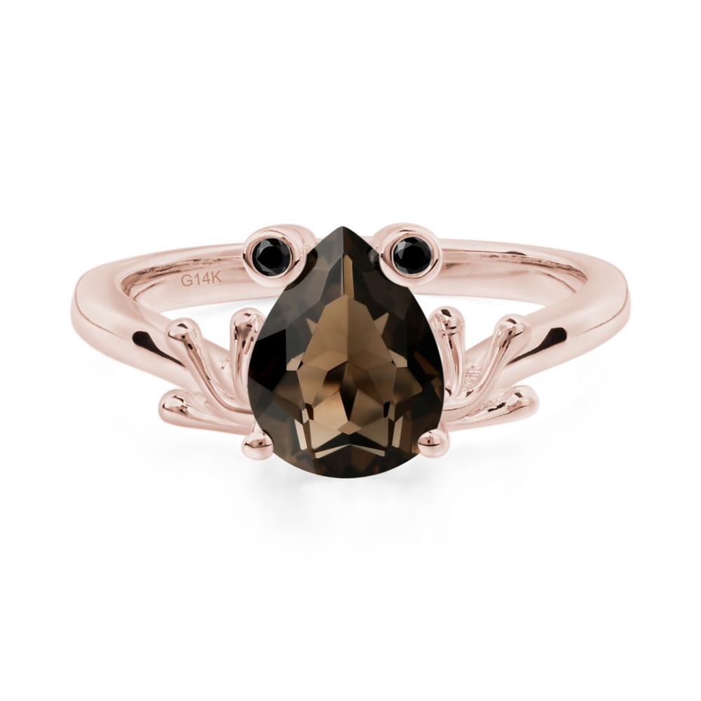 Smoky Quartz Frog Ring - LUO Jewelry #metal_14k rose gold