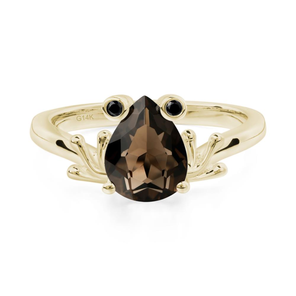 Smoky Quartz Frog Ring - LUO Jewelry #metal_14k yellow gold