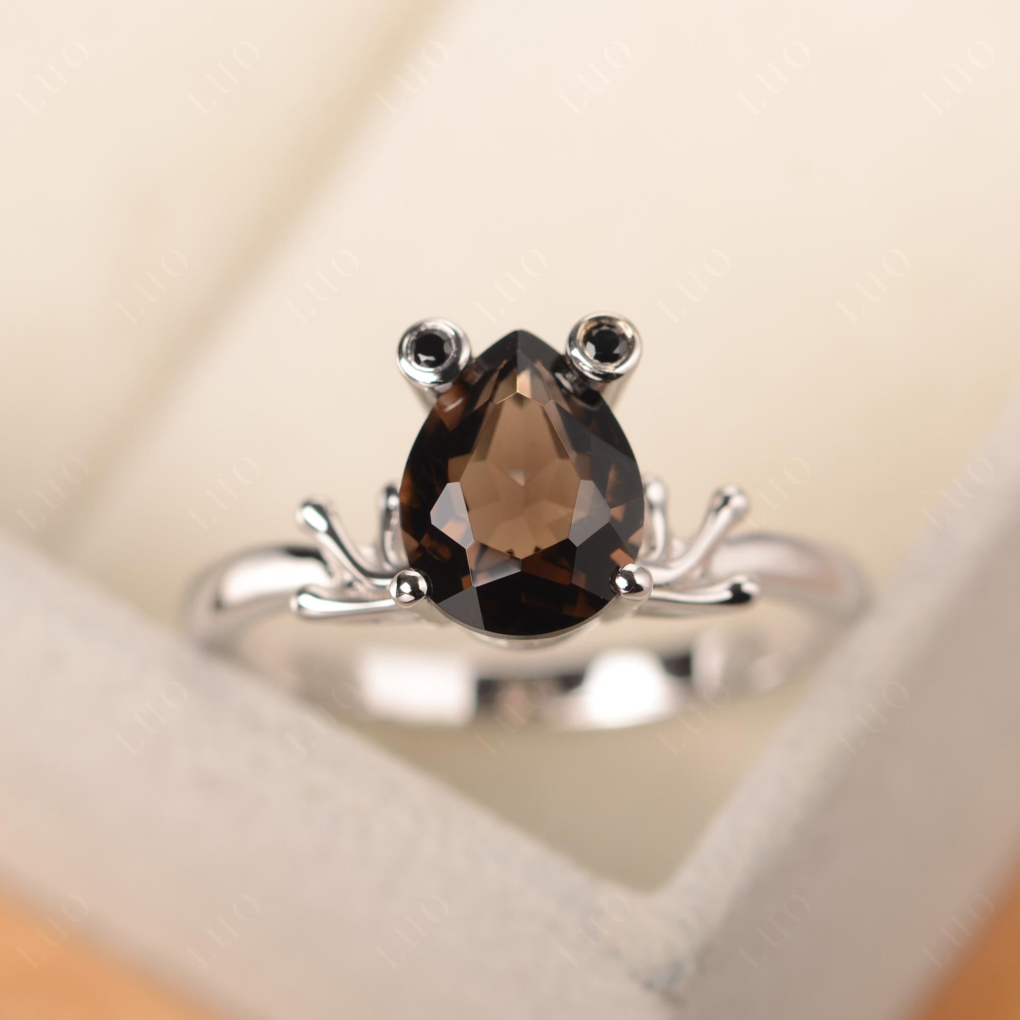 Smoky Quartz Frog Ring - LUO Jewelry