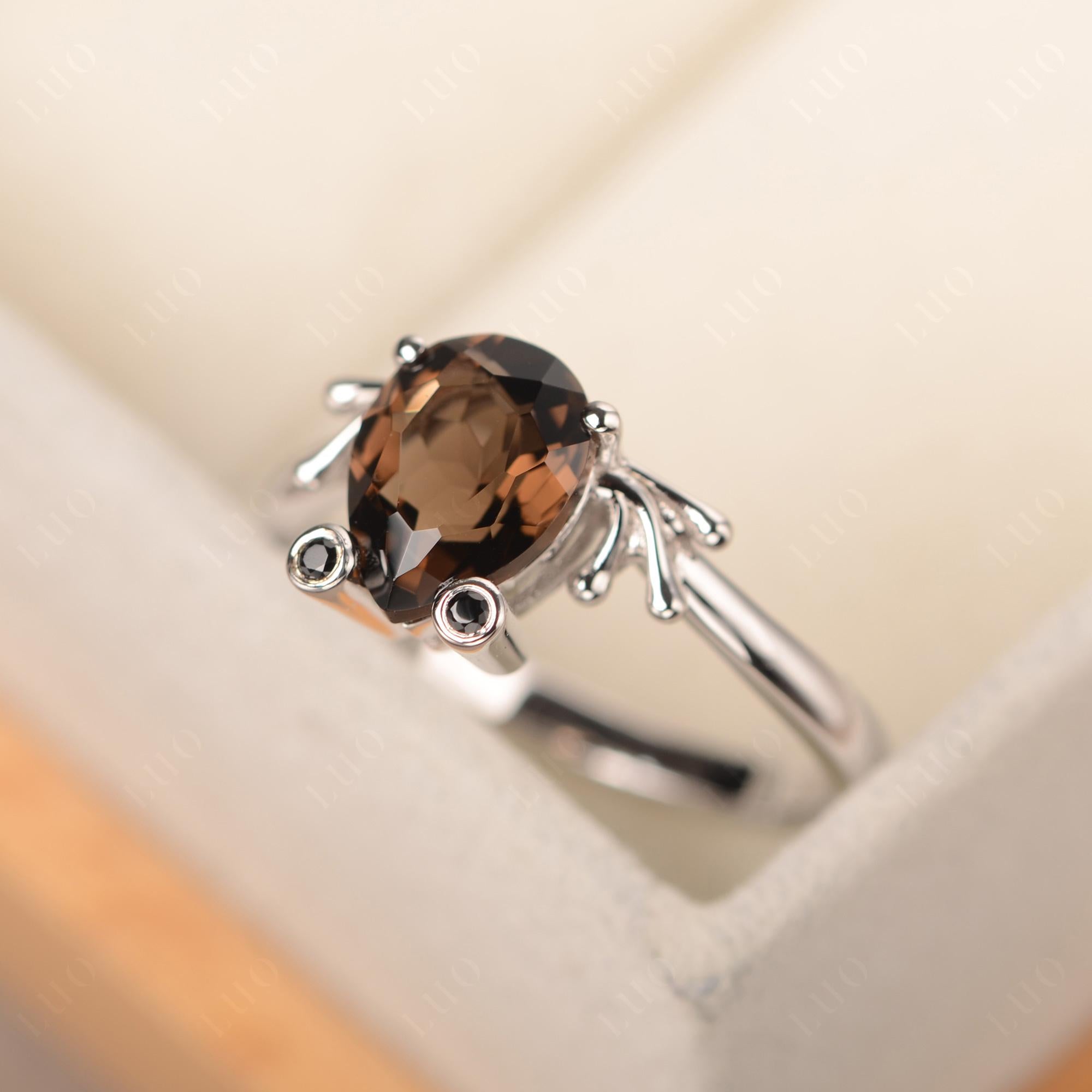 Smoky Quartz Frog Ring - LUO Jewelry