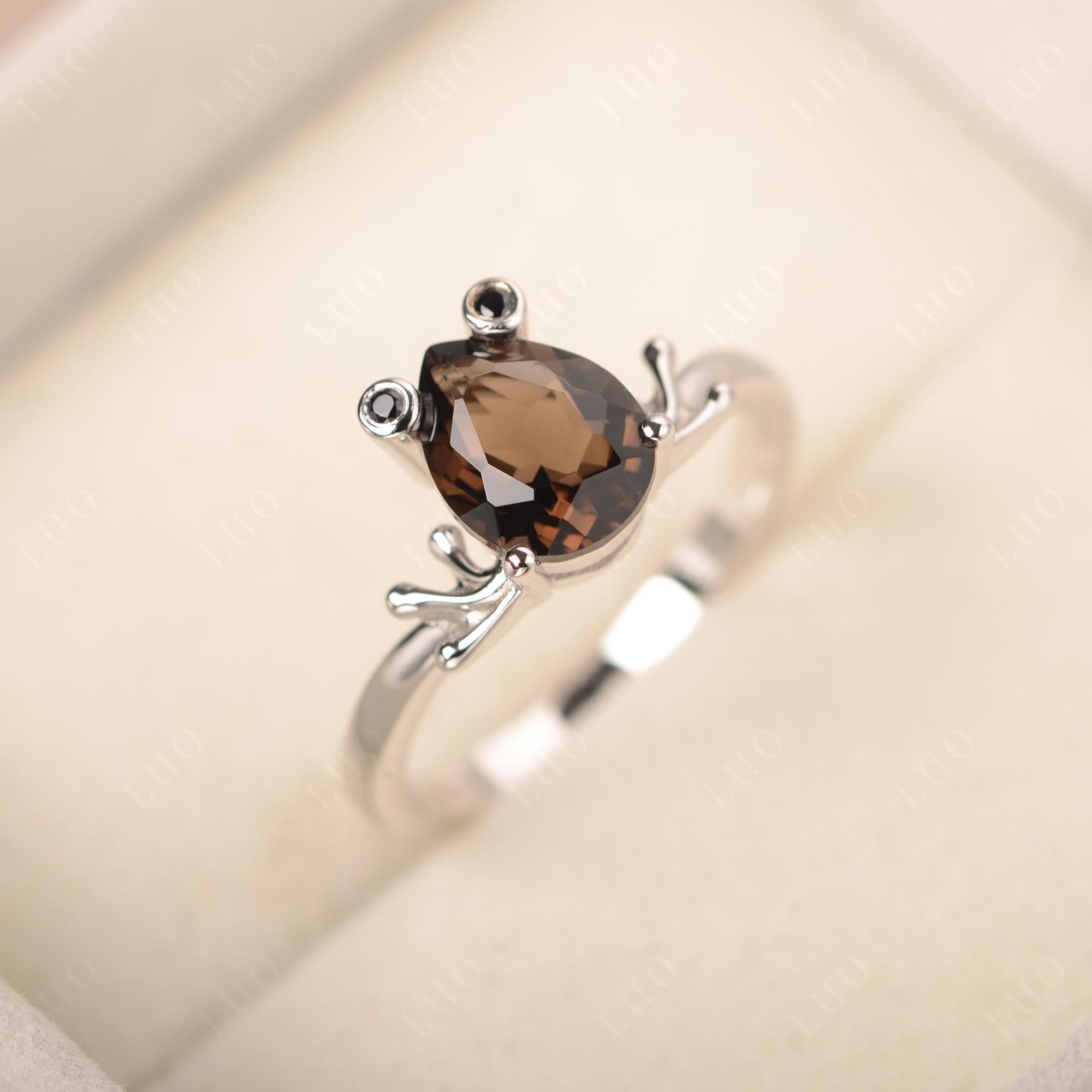 Smoky Quartz Frog Ring - LUO Jewelry