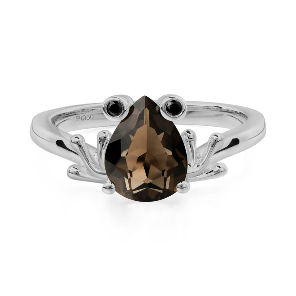 Smoky Quartz Frog Ring - LUO Jewelry #metal_platinum