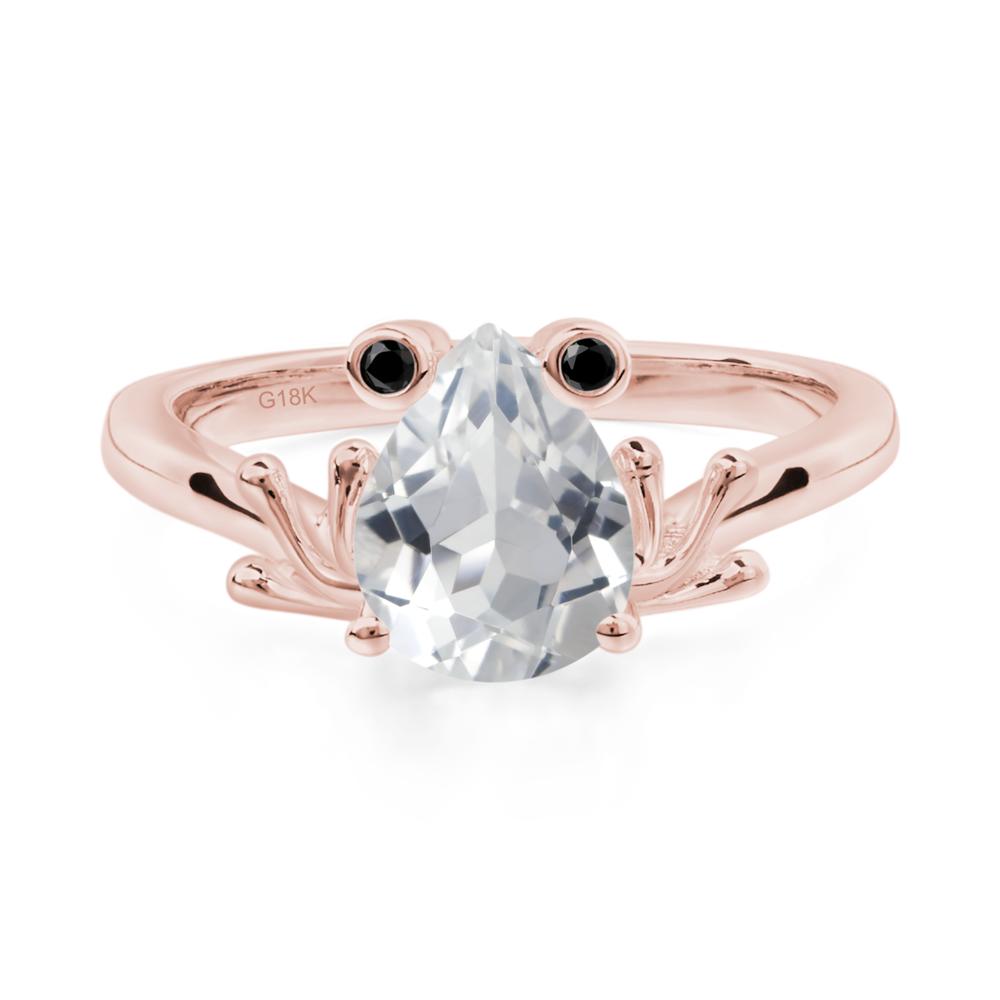 White Topaz Frog Promise Ring - LUO Jewelry #metal_18k rose gold