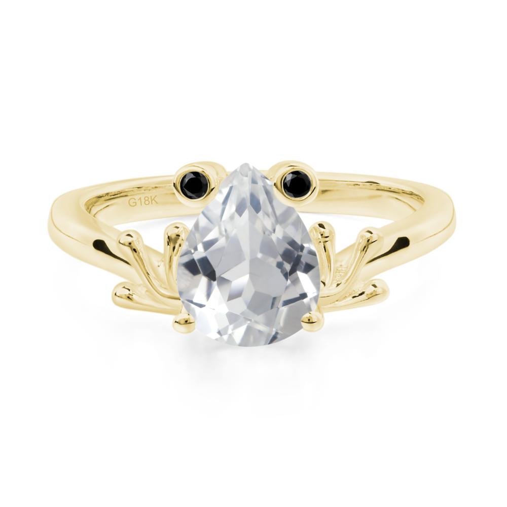White Topaz Frog Promise Ring - LUO Jewelry #metal_18k yellow gold