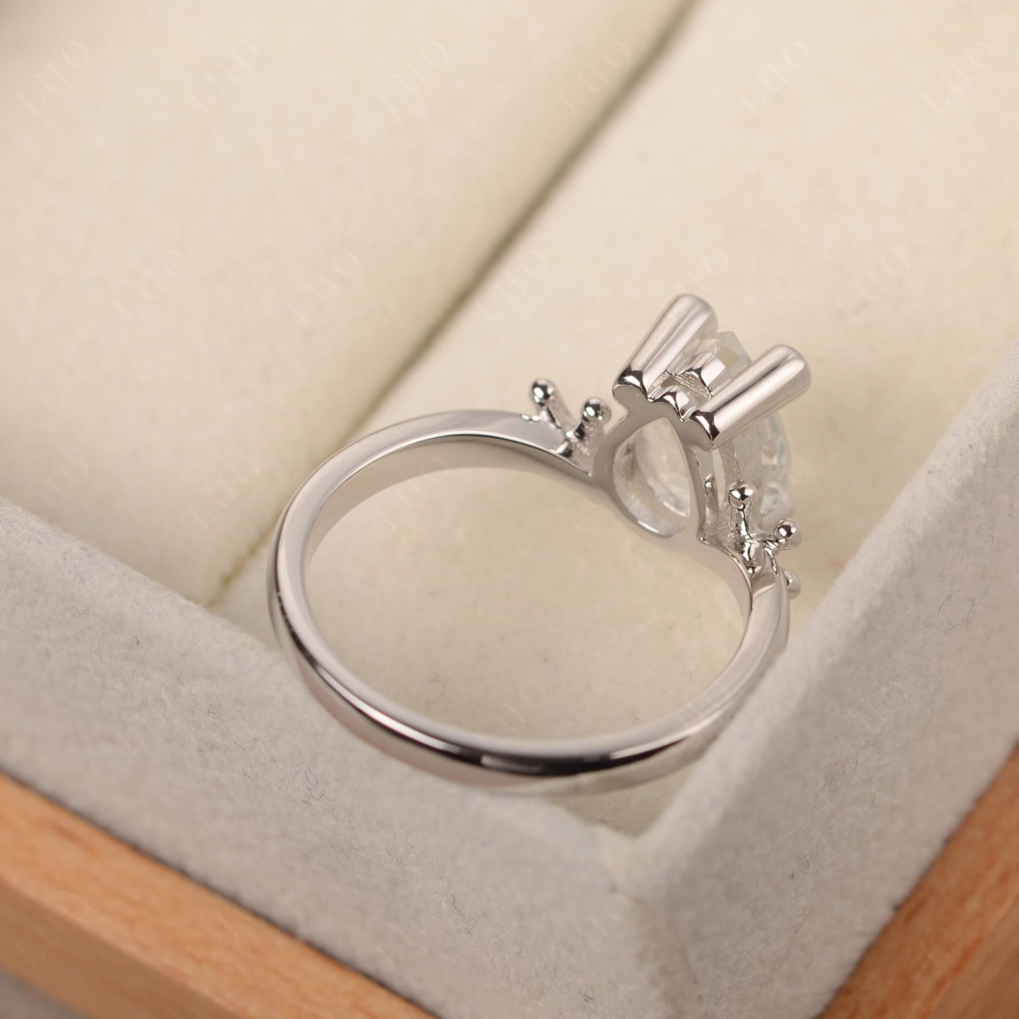 White Topaz Frog Promise Ring - LUO Jewelry