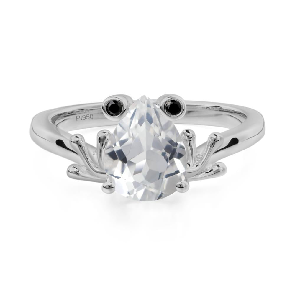 White Topaz Frog Promise Ring - LUO Jewelry #metal_platinum