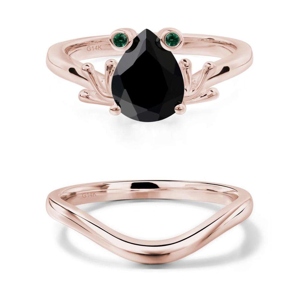 Black Spinel Frog Ring - LUO Jewelry #metal_xxxxx