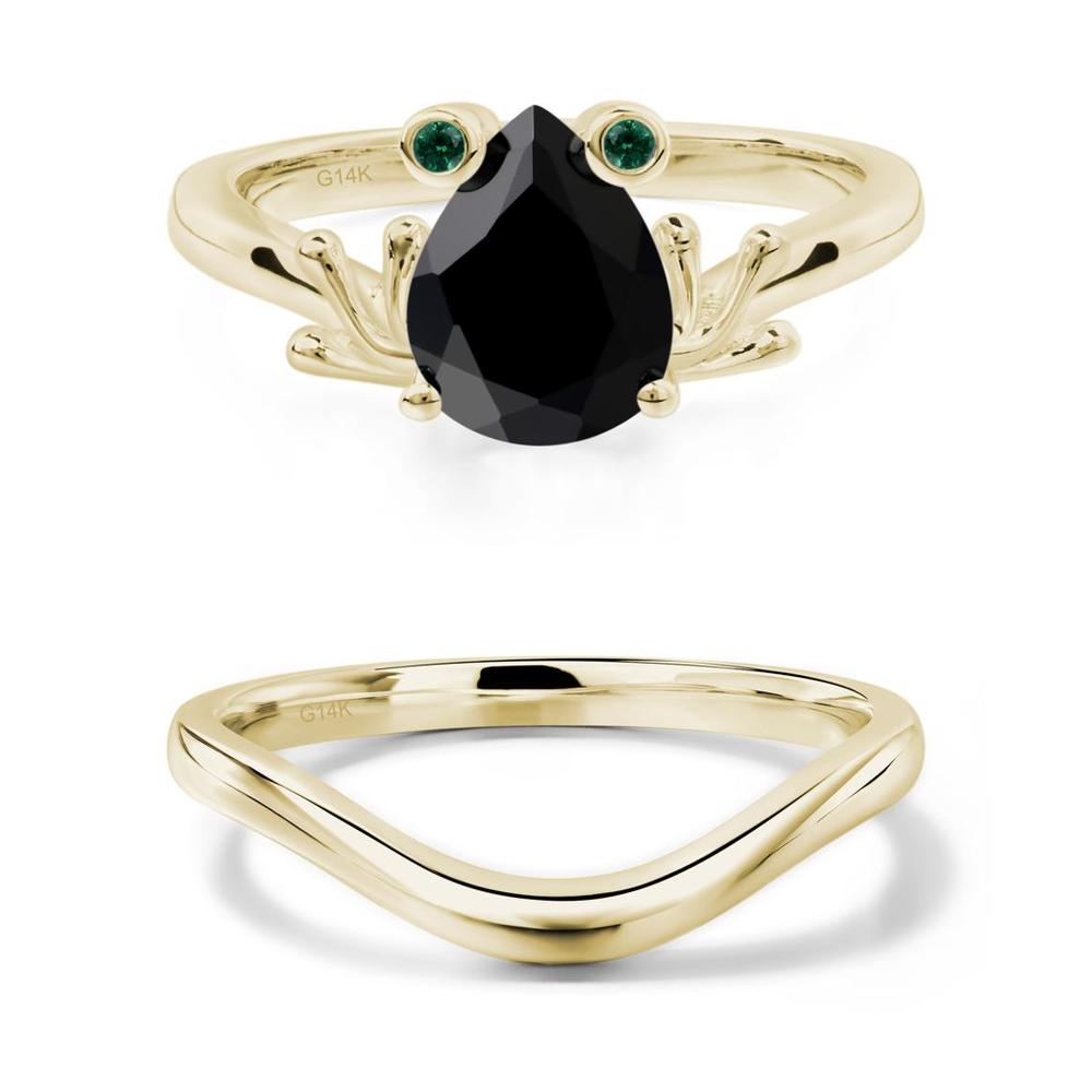 Black Spinel Frog Ring - LUO Jewelry #metal_xxxxx