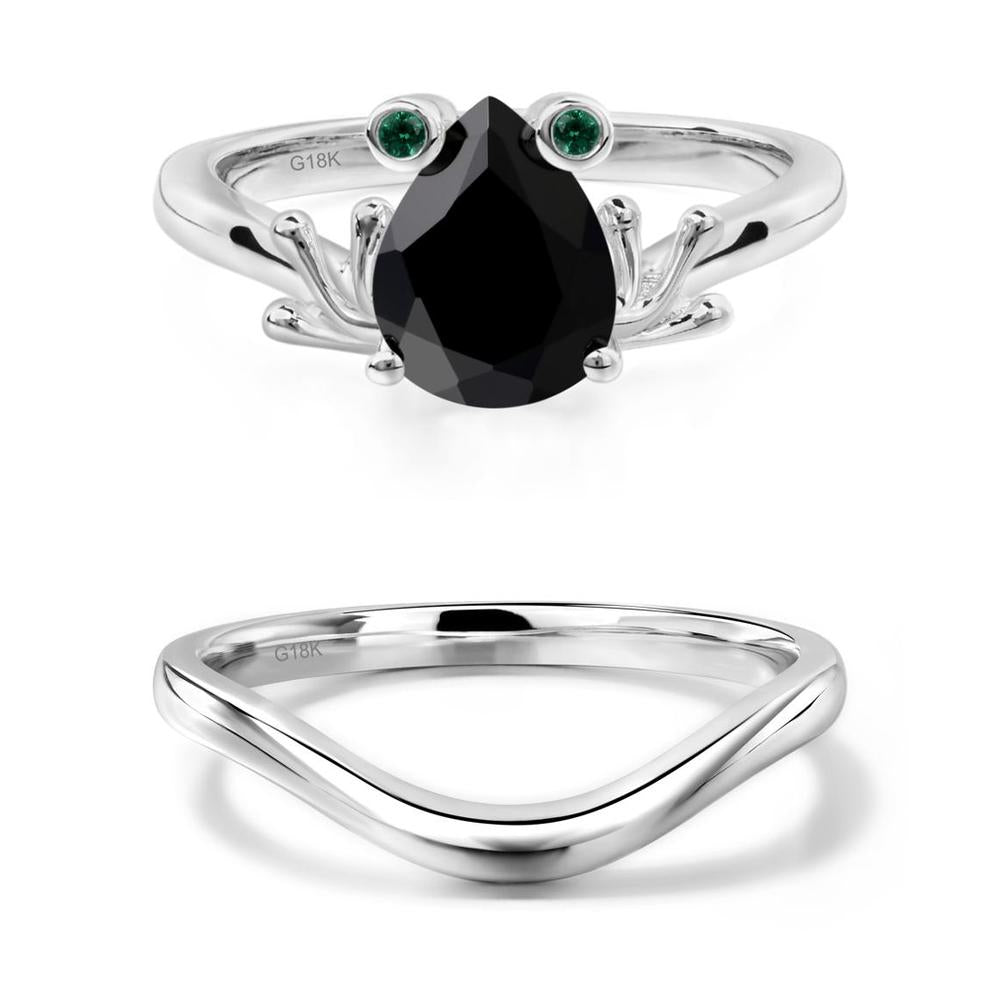 Black Spinel Frog Ring - LUO Jewelry #metal_xxxxx