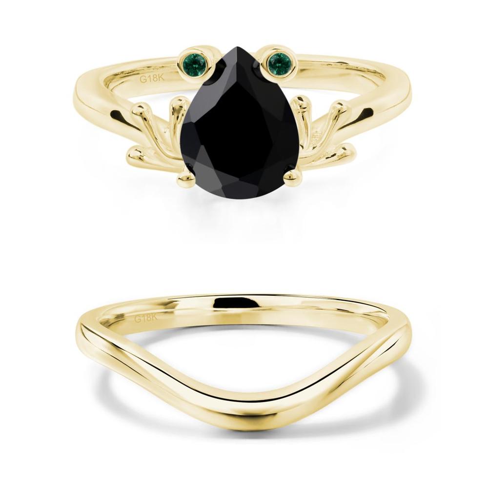 Black Spinel Frog Ring - LUO Jewelry #metal_xxxxx