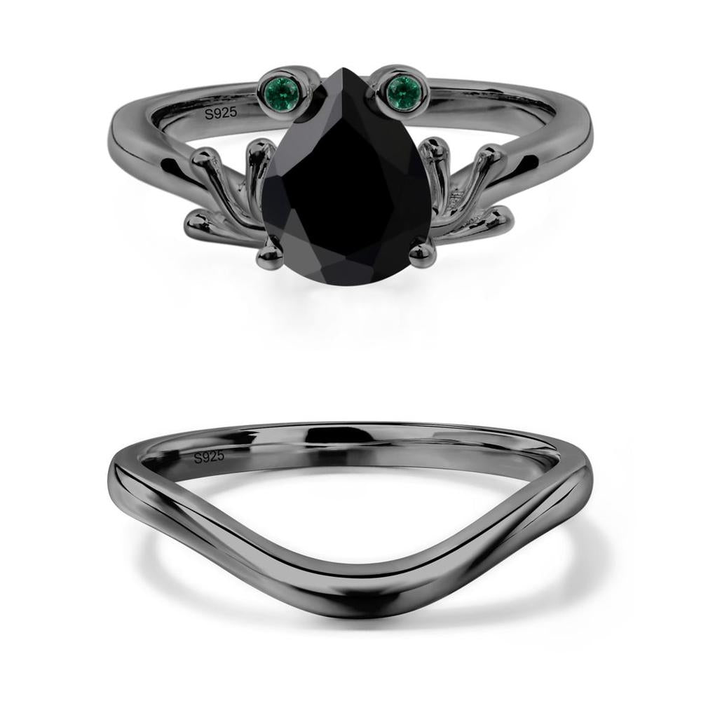 Black Spinel Frog Ring - LUO Jewelry #metal_xxxxx