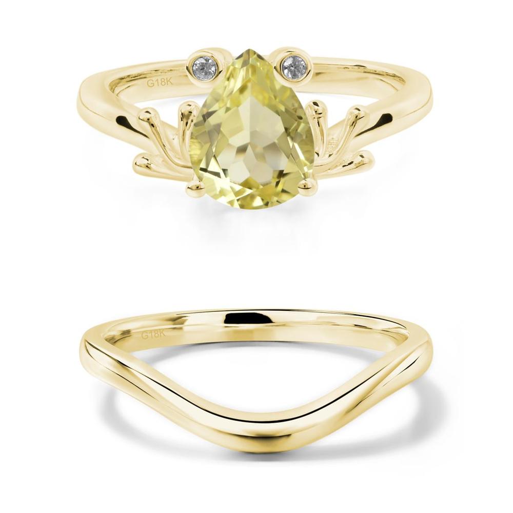Lemon Quartz Frog Promise Ring - LUO Jewelry #metal_xxxxx