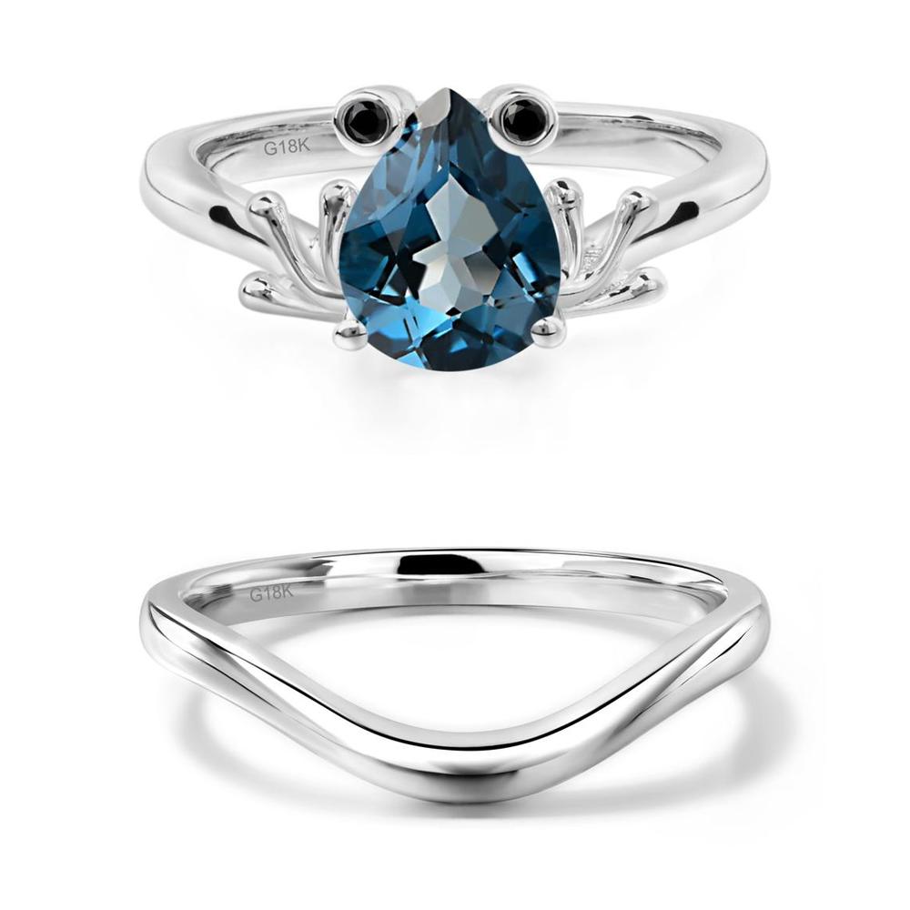 London Blue Topaz Frog Engagement Ring - LUO Jewelry #metal_xxxxx