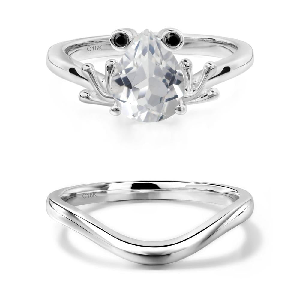 White Topaz Frog Promise Ring - LUO Jewelry #metal_xxxxx