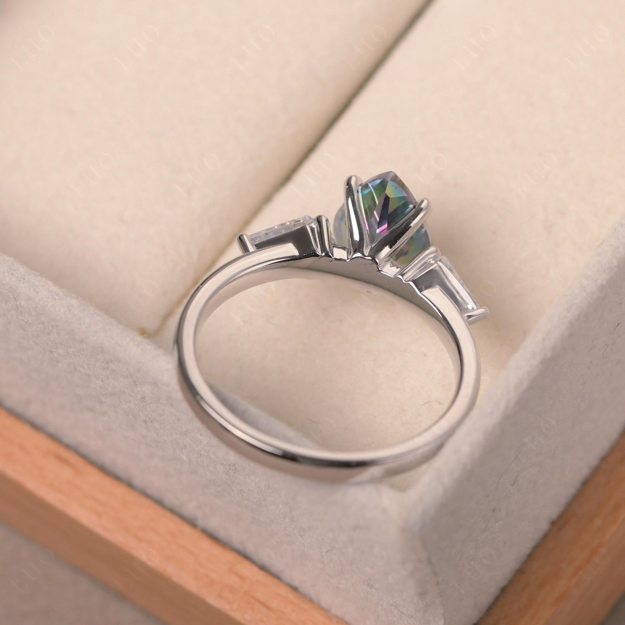 Mystic Topaz Pear Three Stone Ring - LUO Jewelry