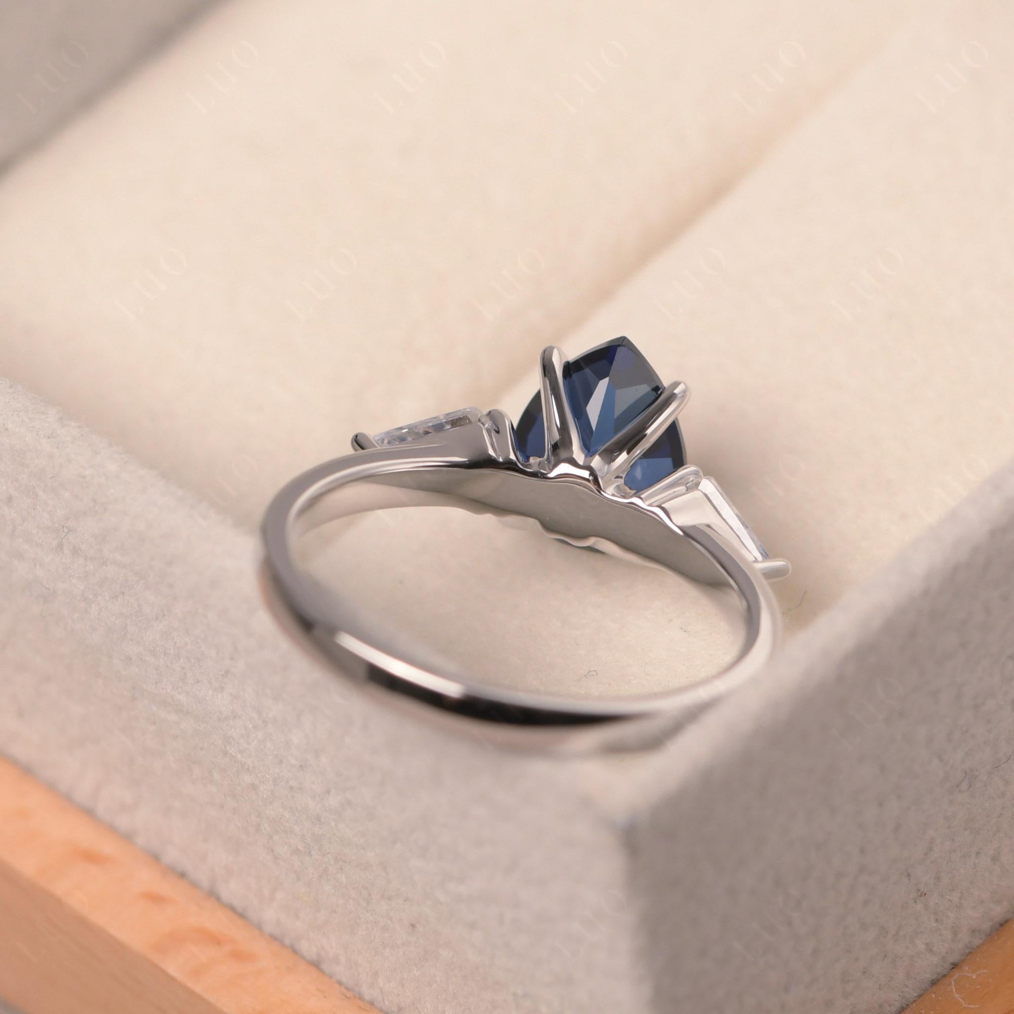 Sapphire Pear Three Stone Ring - LUO Jewelry