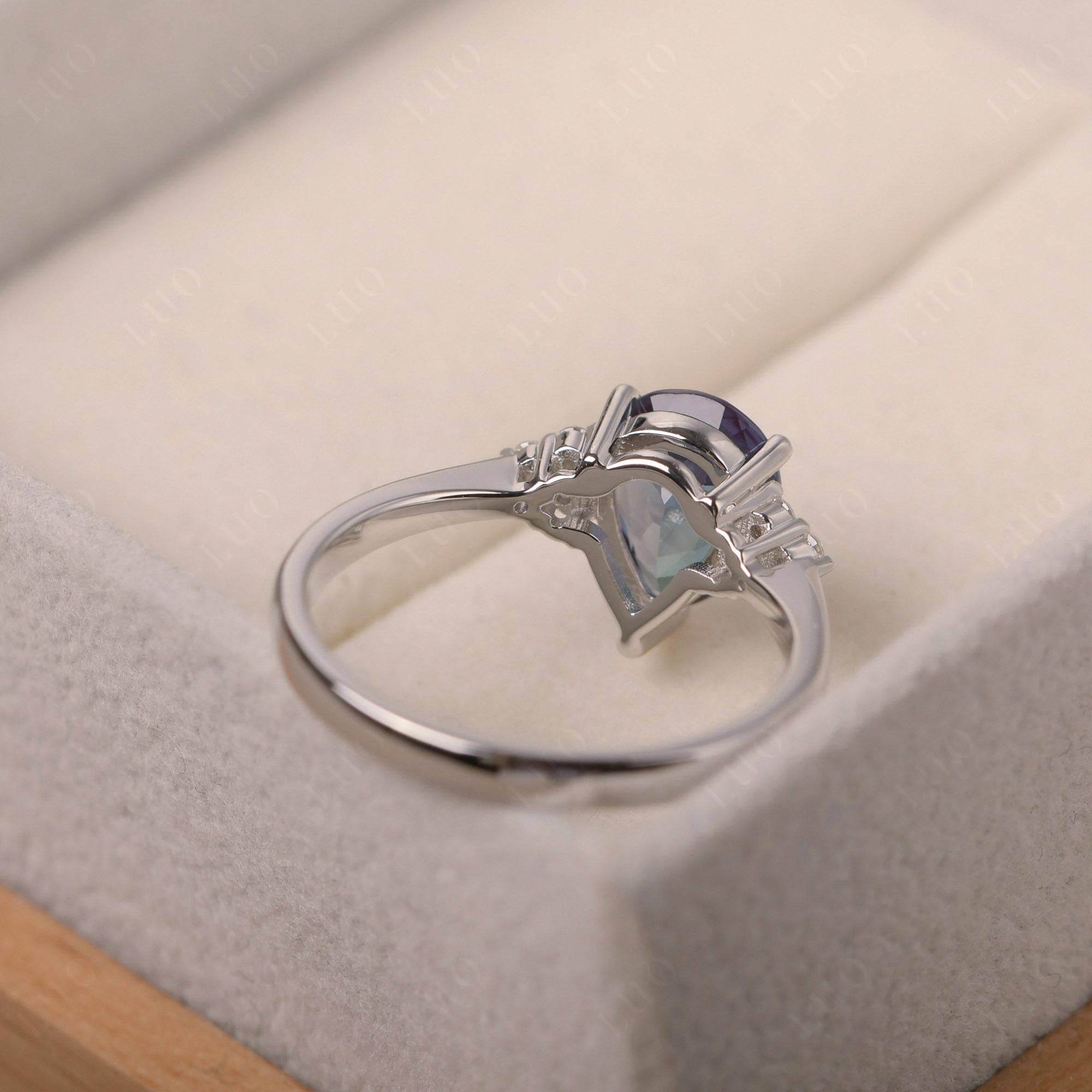 Pear Shaped Alexandrite Promise Ring - LUO Jewelry