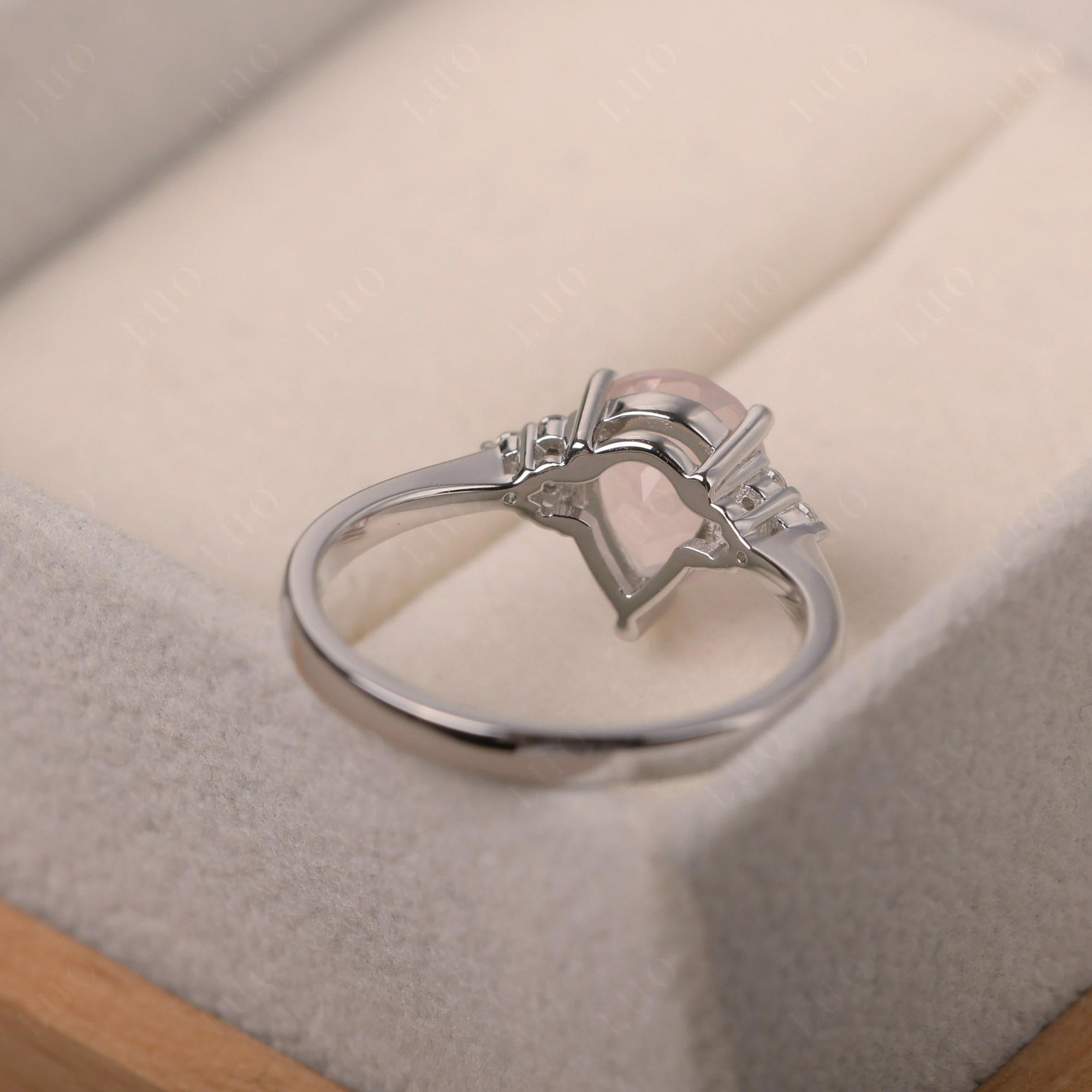 Pear Shaped Rose Quartz Promise Ring - LUO Jewelry