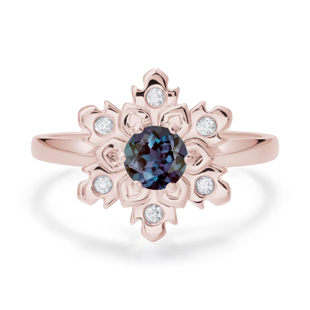 Alexandrite Snowflake Engagement Ring - LUO Jewelry #metal_14k rose gold