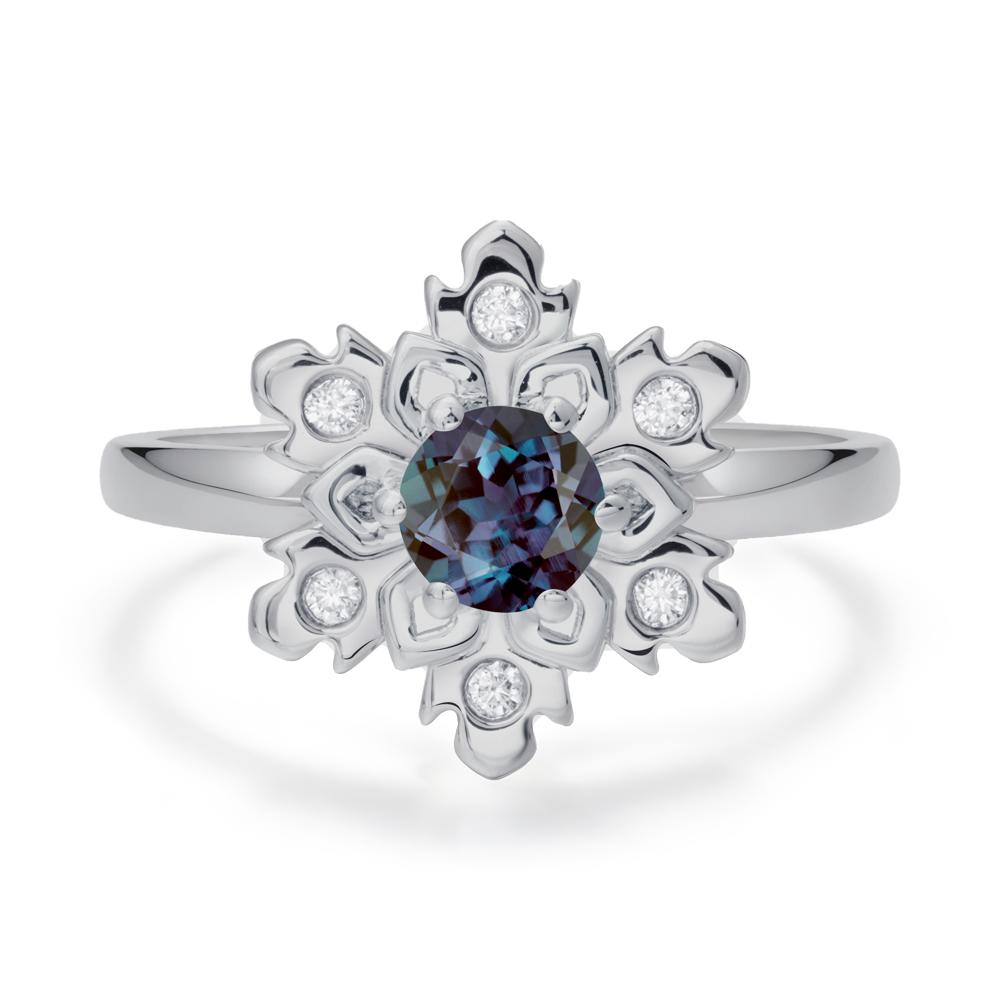 Alexandrite Snowflake Engagement Ring - LUO Jewelry #metal_platinum