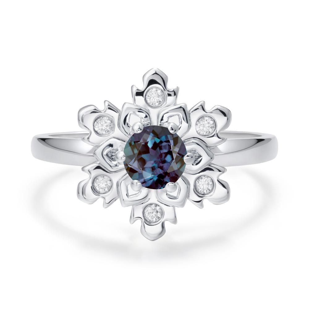 Alexandrite Snowflake Engagement Ring - LUO Jewelry #metal_sterling silver