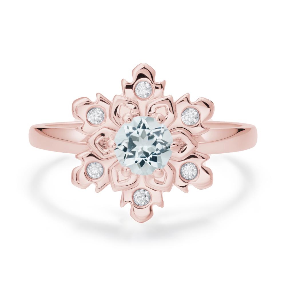 Aquamarine Snowflake Ring - LUO Jewelry #metal_18k rose gold